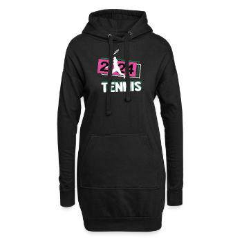 Tennis 2024 Tennisspiel Turnier Tennisspielerin - Hoodie-Kleid - Schwarz - Vorne