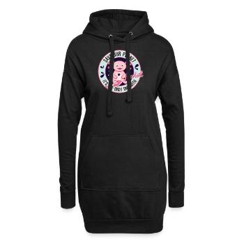 Axolotl Schwanzluch Amphibien Molche Aquarium Tier - Hoodie-Kleid - Schwarz - Vorne