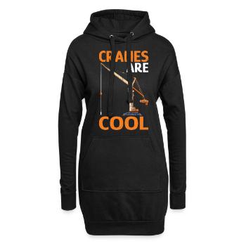 Cranes Are Cool - Hoodie-Kleid - Schwarz - Vorne