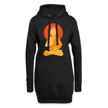 Buddha Buddha Yoga Buddhismus - Hoodie-Kleid - Schwarz - Vorne