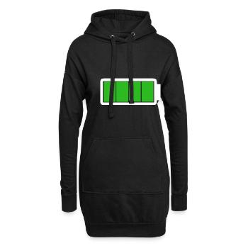 Batterie - Pleine charge | Énergie - Sweat-shirt à capuche long Femme - noir - Devant