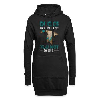 Caneton en caoutchouc Canard Bec Bain - Sweat-shirt à capuche long Femme - noir - Devant