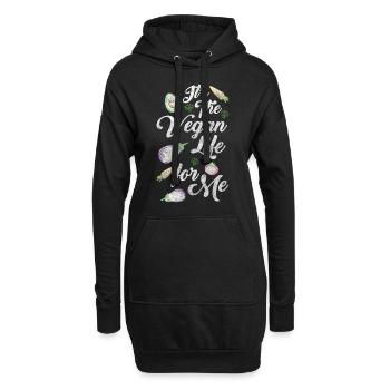 Ernährung Gesund Natur Veggie - Hoodie-Kleid - Schwarz - Vorne