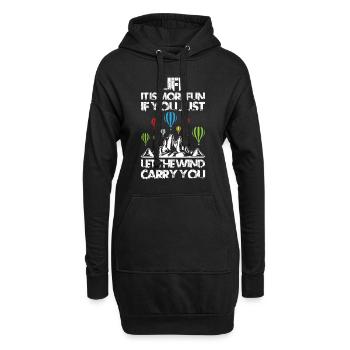 Je n’arrête pas toujours de regarder les montgolfières - Sweat-shirt à capuche long Femme - noir - Devant