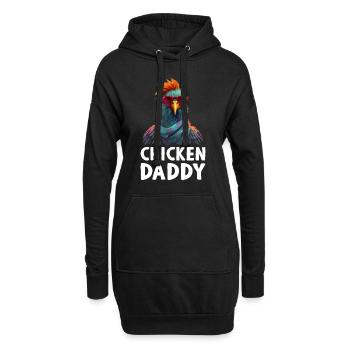 Chicken Daddy Huhn Landwirt Bauer Hahn Gockel - Hoodie-Kleid - Schwarz - Vorne