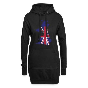 Großbritannien - Hoodie-Kleid - Schwarz - Vorne