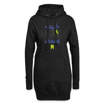 Need more weekends-Text - Hoodie-Kleid - Schwarz - Vorne