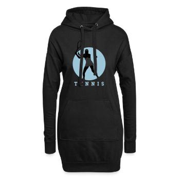 tennisspielerin_01_a_2c - Sweat-shirt à capuche long Femme - noir - Devant