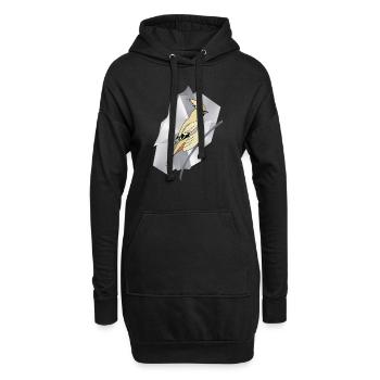 L'oiseau du waxwing - Sweat-shirt à capuche long Femme - noir - Devant