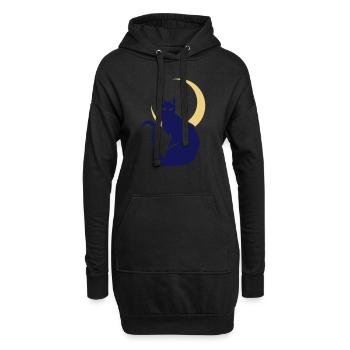 Night Cat - Hoodie-Kleid - Schwarz - Vorne
