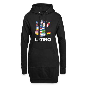 Latino Amérique latine Drapeaux Blanc - Sweat-shirt à capuche long Femme - noir - Devant
