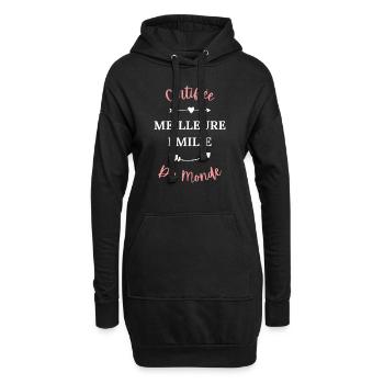 Certifiée meilleure emilie du monde - Sweat-shirt à capuche long Femme - noir - Devant
