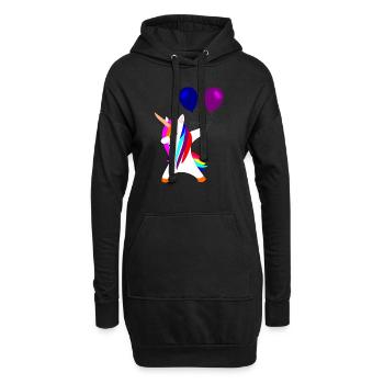 tamponner des licornes licorne avec des ballons - Sweat-shirt à capuche long Femme - noir - Devant