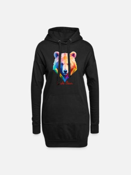 Pride Bear - Hoodie Dress - black