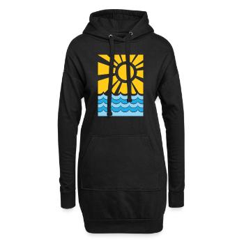 Sommer - Hoodie-Kleid - Schwarz - Vorne