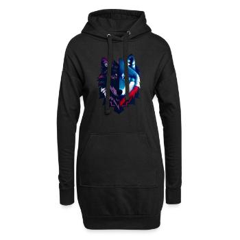 Wolf - Hoodie-Kleid - Schwarz - Vorne