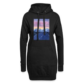 Dämmerung der Straße - Hoodie-Kleid - Schwarz - Vorne