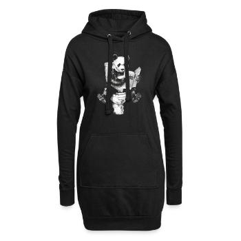 Panda sur les toilettes - Sweat-shirt à capuche long Femme - noir - Devant