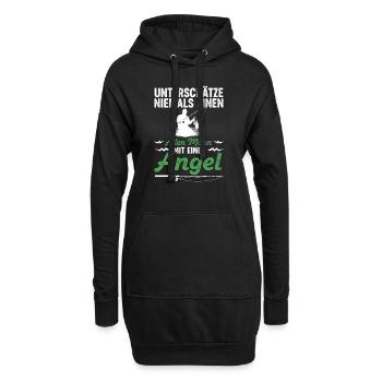 Angler Fischen Witz - Hoodie-Kleid - Schwarz - Vorne