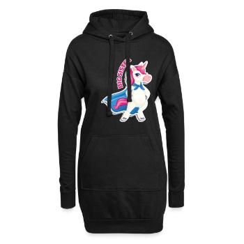Große Schwester - Einhorn - Hoodie-Kleid - Schwarz - Vorne