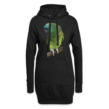 Die Blaustirnamazone - Hoodie-Kleid - Schwarz - Vorne