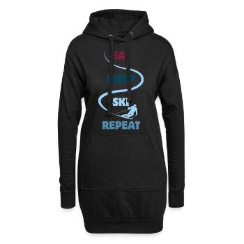 Manger Dormir Ski Répéter - Ski - Ski - Sweat-shirt à capuche long Femme - noir - Devant