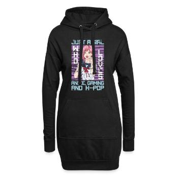 Gamer Mädchen Geschenk Gaming K Pop Anime - Hoodie-Kleid - Schwarz - Vorne