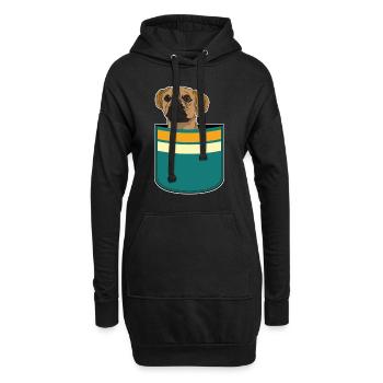 Pet Dogs Cadeau Mignon Chest Pochette Puggle - Sweat-shirt à capuche long Femme - noir - Devant