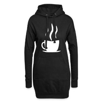 Tasse à café blanc - Sweat-shirt à capuche long Femme - noir - Devant