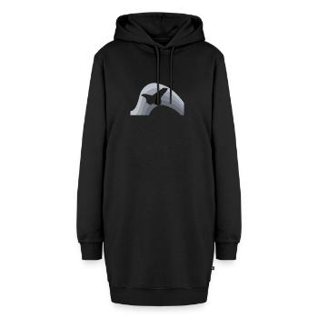 Flugzeug - Hoodie-Kleid - Schwarz - Vorne - AI Model Female 172 light (172cm)