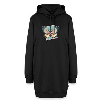 Schmetterling Waldbewohner Schmetterlinge - Hoodie-Kleid - Schwarz - Vorne - AI Model Female 172 light (172cm)