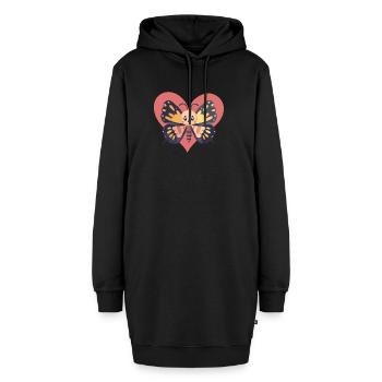 Schmetterling Schmetterlinge Wald - Hoodie-Kleid - Schwarz - Vorne - AI Model Female 172 light (172cm)