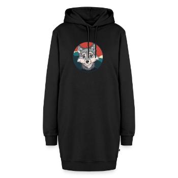 Wölfe Wolf - Hoodie-Kleid - Schwarz - Vorne - AI Model Female 172 light (172cm)