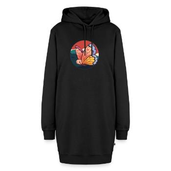 Schmetterling Tiere Tier - Hoodie-Kleid - Schwarz - Vorne - AI Model Female 172 light (172cm)