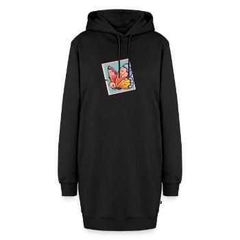 Schmetterling Schmetterlinge - Hoodie-Kleid - Schwarz - Vorne - AI Model Female 172 light (172cm)