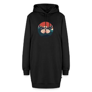 Schmetterling Butterfly Schmetterlinge - Hoodie-Kleid - Schwarz - Vorne - AI Model Female 172 light (172cm)