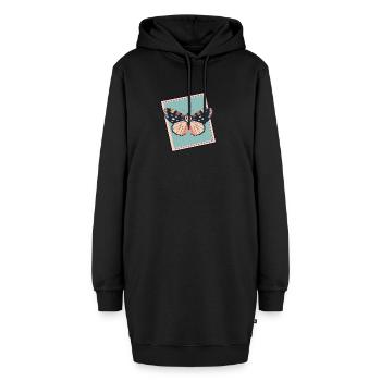 Schmetterling Tier Schmetterlinge - Hoodie-Kleid - Schwarz - Vorne - AI Model Female 172 light (172cm)