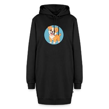 Hund Hunde - Hoodie-Kleid - Schwarz - Vorne - AI Model Female 172 light (172cm)