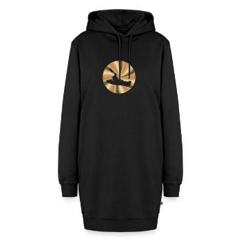 Kajakfahren Rudern - Hoodie-Kleid - Schwarz - Vorne - AI Model Female 172 light (172cm)