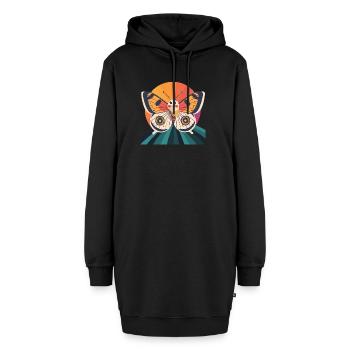 Schmetterling Sommer Schmetterlinge - Hoodie-Kleid - Schwarz - Vorne - AI Model Female 172 light (172cm)