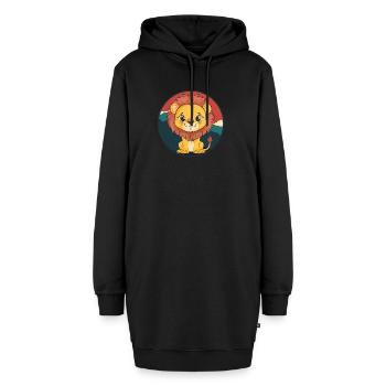 Loewe Leo Löwen - Hoodie-Kleid - Schwarz - Vorne - AI Model Female 172 light (172cm)