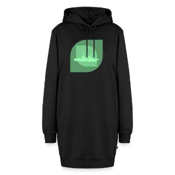 Kajakfahren Rafting - Hoodie-Kleid - Schwarz - Vorne - AI Model Female 172 light (172cm)