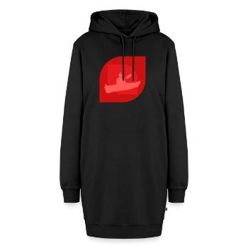 Kajakfahren Wildwasser - Hoodie-Kleid - Schwarz - Vorne - AI Model Female 172 light (172cm)