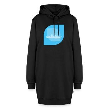 Kajakfahren Rudern - Hoodie-Kleid - Schwarz - Vorne - AI Model Female 172 light (172cm)