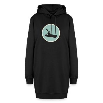 Kajakfahren Rafting - Hoodie-Kleid - Schwarz - Vorne - AI Model Female 172 light (172cm)