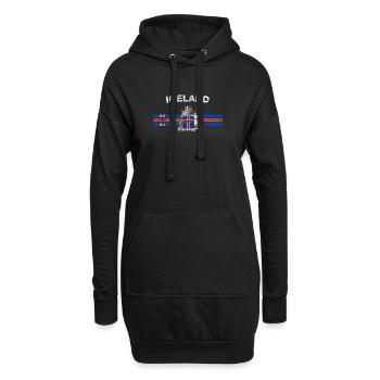 Icelander Chemise de drapeau - icelander emblème et l'Islande - Sweat-shirt à capuche long Femme - noir - Devant