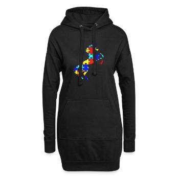 Einhorn-Autismus-Puzzlespiel-Symbol-T-Shirt magisch - Hoodie-Kleid - Schwarz - Vorne