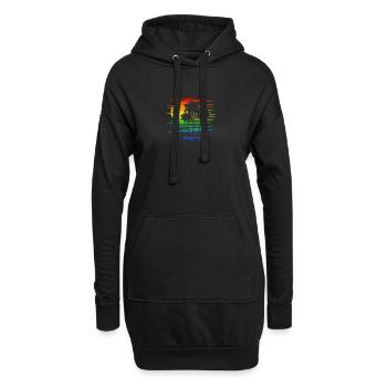 Miami Floride LGBTQ Rainbow Flag Pride Artistique - Sweat-shirt à capuche long Femme - noir - Devant