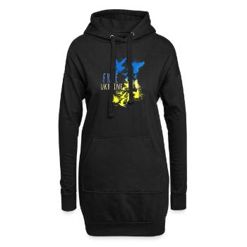 ukraine,free Ukraine,peace,friede,tauben,flagge - Hoodie-Kleid - Schwarz - Vorne