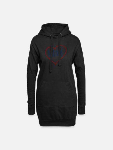 Mamà Herz - Hoodie-Kleid - Schwarz